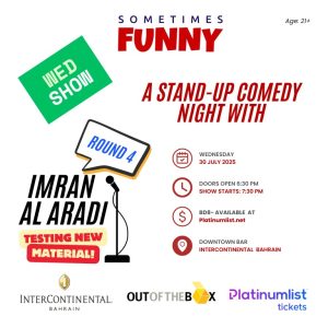 A Comedy Night With Imran Al Aradi – Round 4 At The InterContinental Hotel Bahrain Downtown Bar | 30 July – Comedy Events Cdxb.com Special Offers, Deals & Discounts in Canada